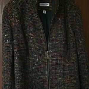 Women's Coldwater Creek Wool Blend Jacket Blazer Color Weave Sz 10